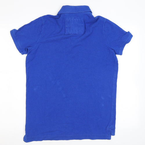 Abercrombie & Fitch Mens Blue Cotton Polo Size M Collared Button
