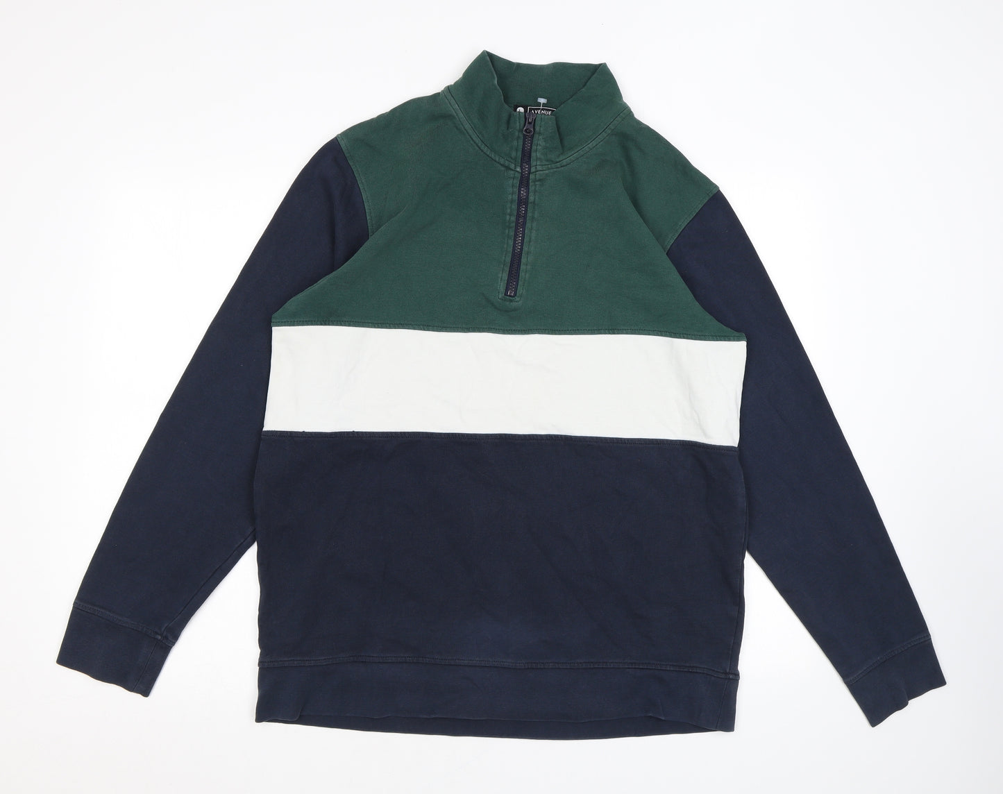 Avenue Mens Multicoloured Striped Cotton Pullover Sweatshirt Size L