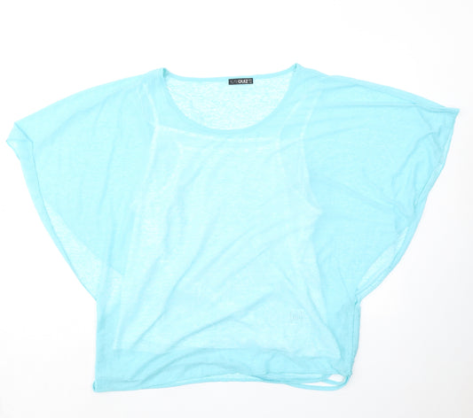 Quiz Womens Blue Polyester Basic Blouse Size 18 Round Neck