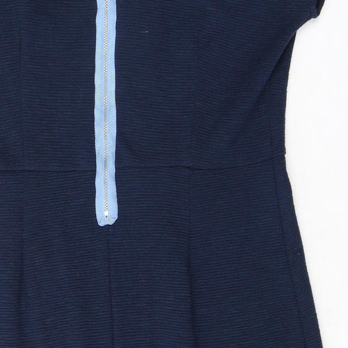 NEXT Womens Blue Polyester Shift Size 18 Round Neck Zip