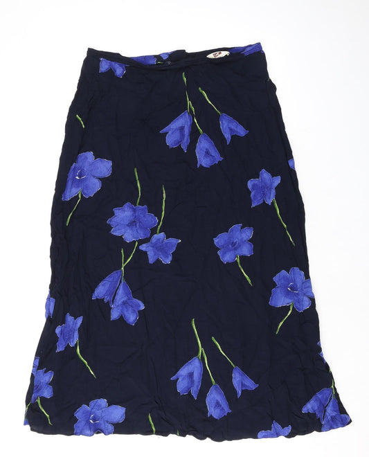 Hamells Womens Blue Floral Viscose Maxi Skirt Size 18 Zip
