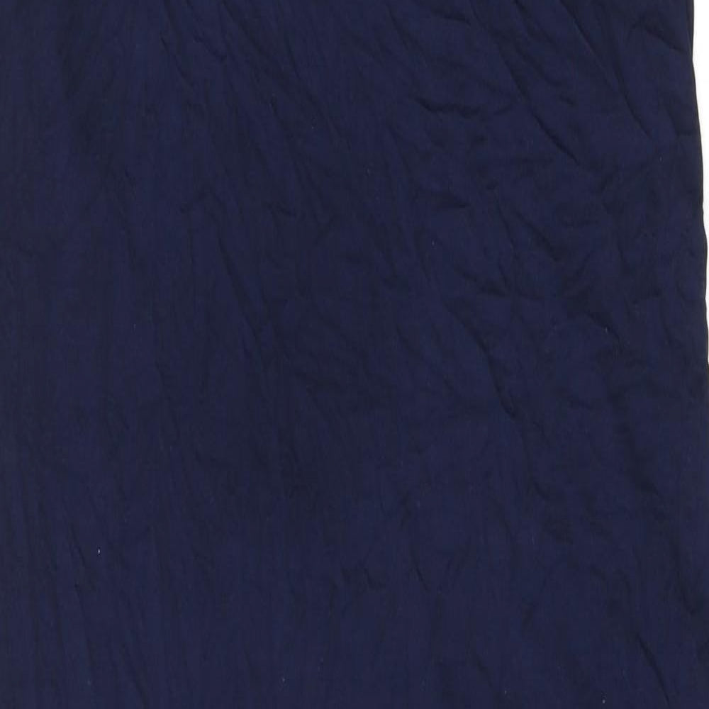 Marks and Spencer Womens Blue Viscose Tank Dress Size 12 V-Neck Pullover