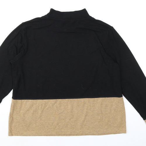 Marks and Spencer Womens Black Mock Neck Polyester Pullover Jumper Size 14