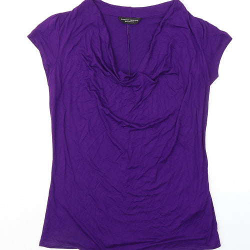 Dorothy Perkins Womens Purple Viscose Basic Blouse Size 16 Cowl Neck