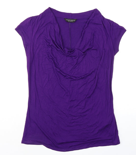 Dorothy Perkins Womens Purple Viscose Basic Blouse Size 16 Cowl Neck