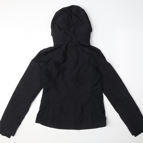 Hollister Womens Black Windbreaker Coat Size S Zip - Hooded