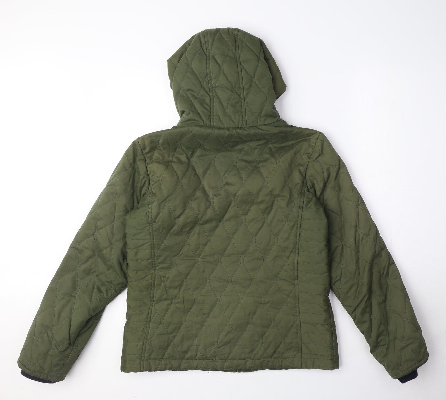 SoulCal&Co Womens Green Quilted Coat Size S Zip