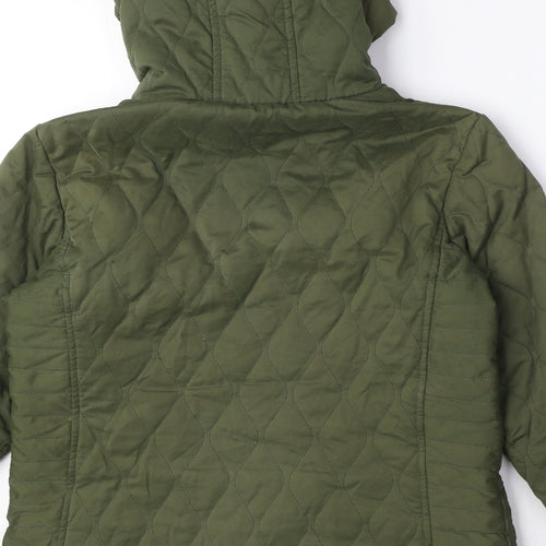 SoulCal&Co Womens Green Quilted Coat Size S Zip