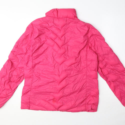 Marks and Spencer Womens Pink Puffer Jacket Coat Size 12 Zip