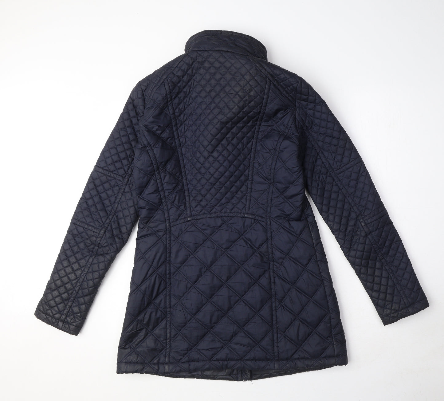 Andrew Marc Womens Blue Quilted Coat Size S Zip