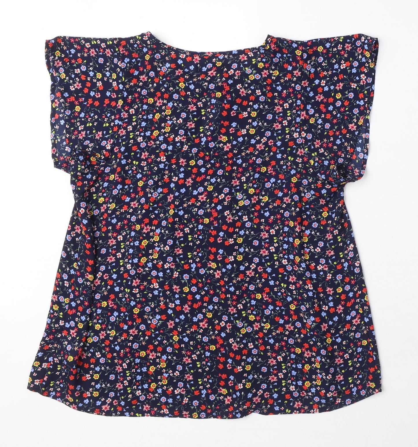 Gap Womens Multicoloured Floral Polyester Basic Blouse Size S V-Neck