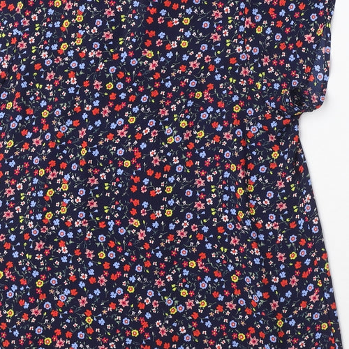 Gap Womens Multicoloured Floral Polyester Basic Blouse Size S V-Neck