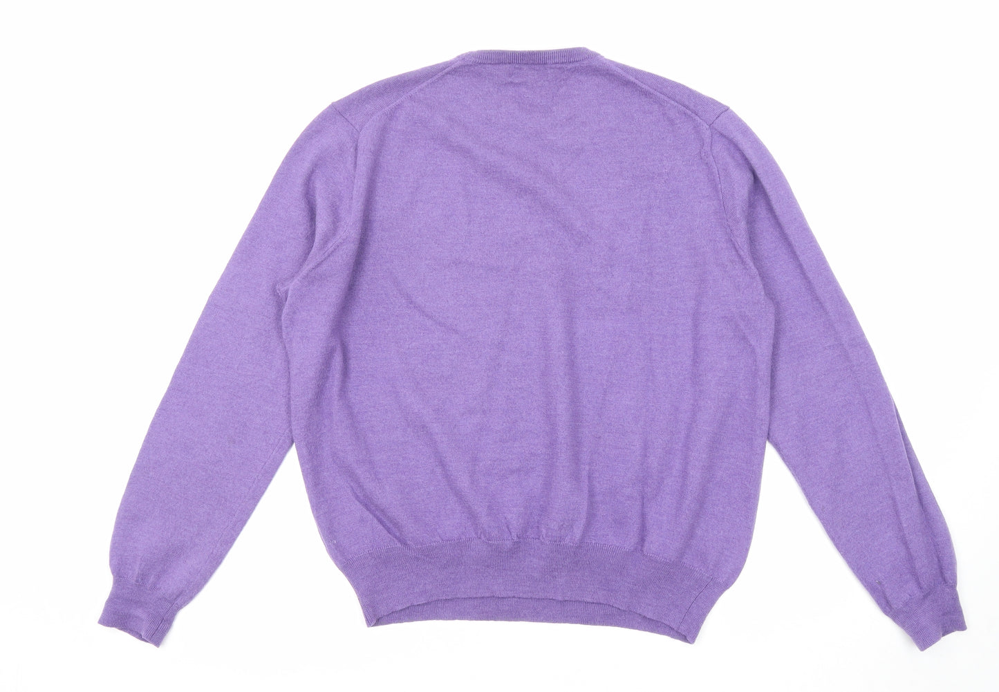 Ralph Lauren Womens Purple Crew Neck Wool Pullover Jumper Size XL