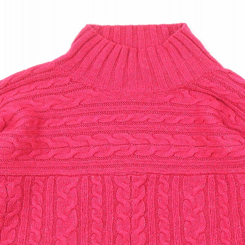 NEXT Womens Pink High Neck Acrylic Pullover Jumper Size S
