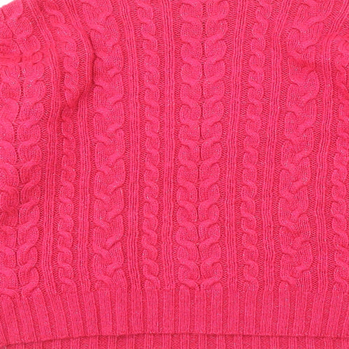 NEXT Womens Pink High Neck Acrylic Pullover Jumper Size S