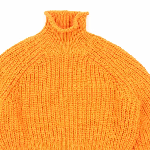 H&M Womens Orange Roll Neck Polyester Pullover Jumper Size S