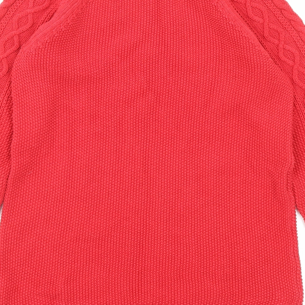 Gap Mens Red Round Neck Cotton Pullover Jumper Size S Long Sleeve