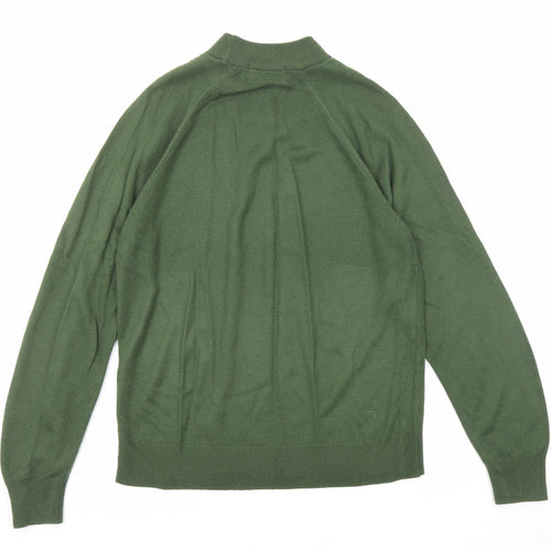 Jessica Reid Womens Green Mock Neck Acrylic Pullover Jumper Size 10