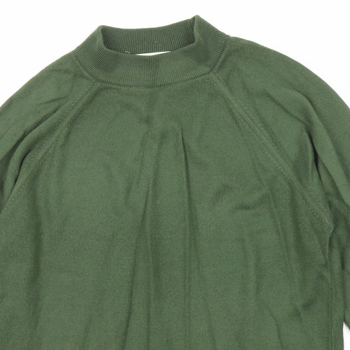 Jessica Reid Womens Green Mock Neck Acrylic Pullover Jumper Size 10
