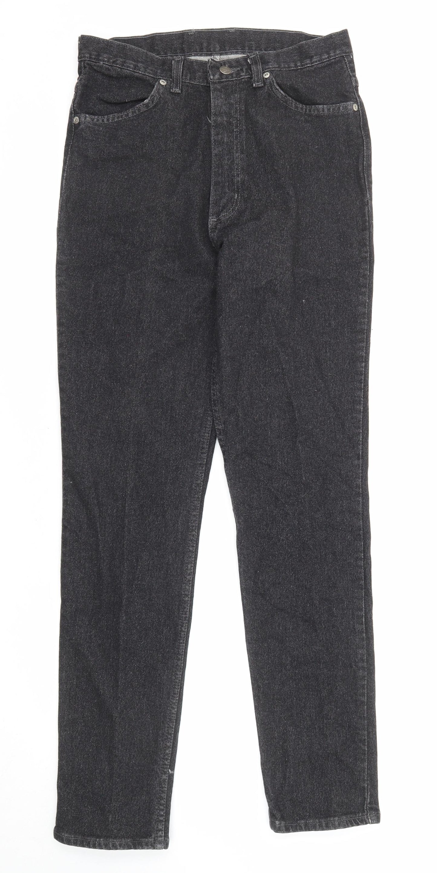 Wrangler Womens Grey Cotton Straight Jeans Size 28 in L31 in Regular Zip