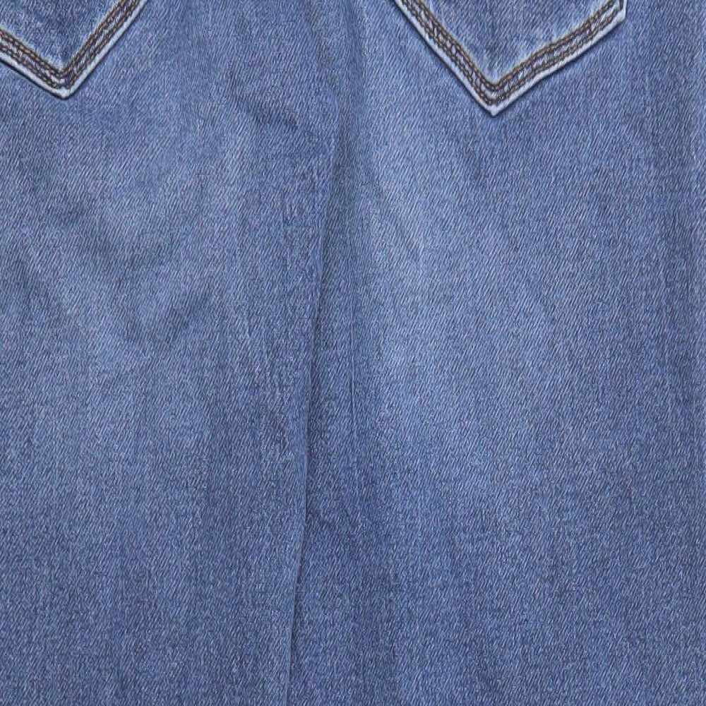 NEXT Mens Blue Cotton Straight Jeans Size 34 in L27 in Slim Zip