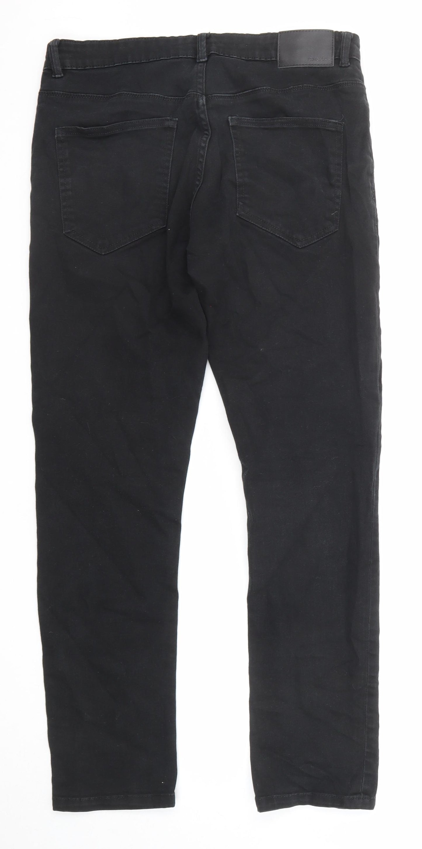 George Mens Black Cotton Skinny Jeans Size 34 in L32 in Slim Zip