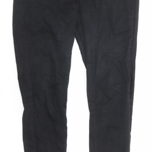 Warehouse Womens Black Cotton Skinny Jeans Size 12 L27 in Regular Zip