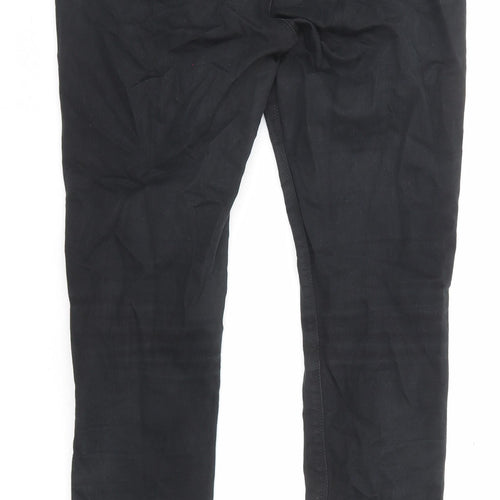 Warehouse Womens Black Cotton Skinny Jeans Size 12 L27 in Regular Zip