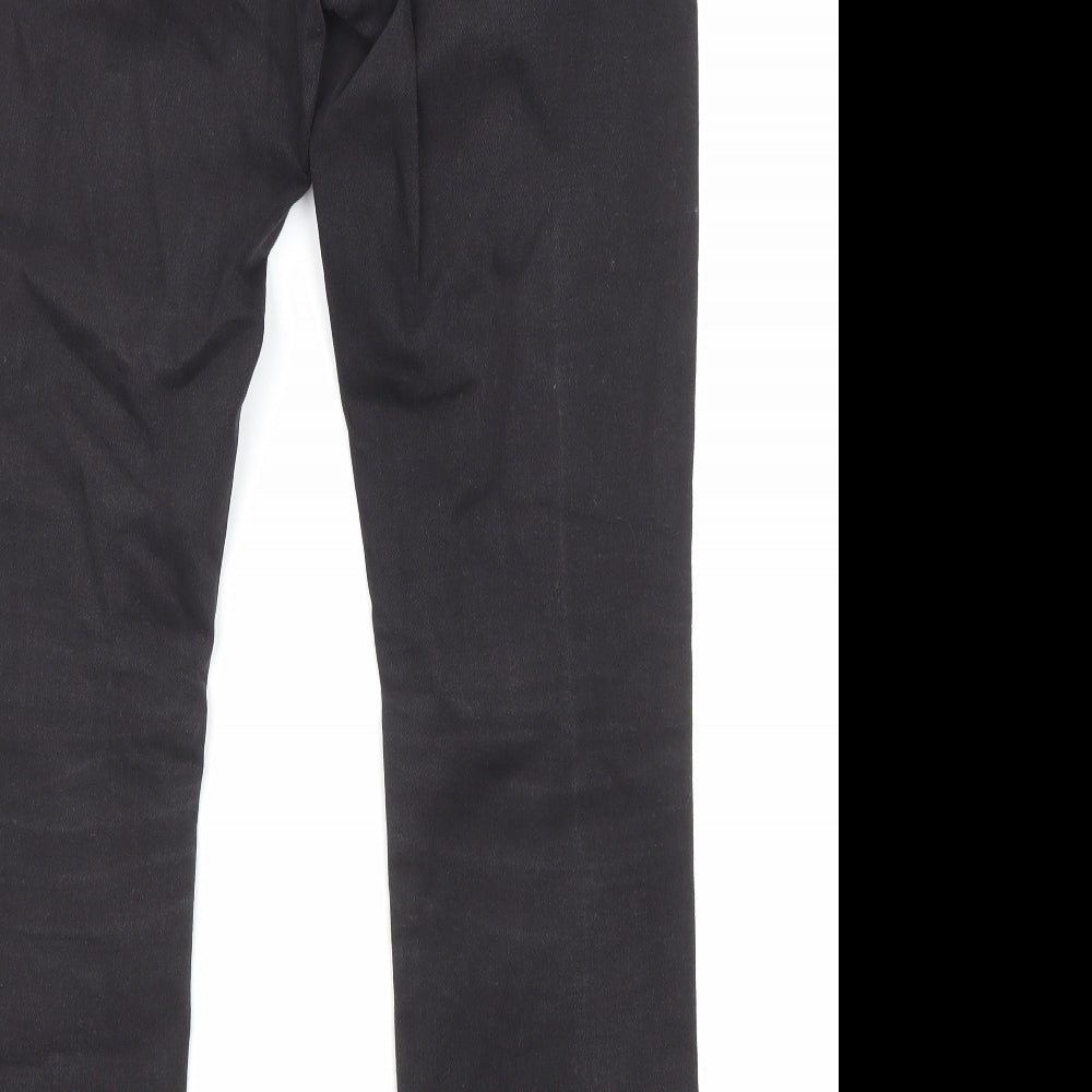 NEXT Womens Black Cotton Straight Jeans Size 10 L29 in Slim Zip