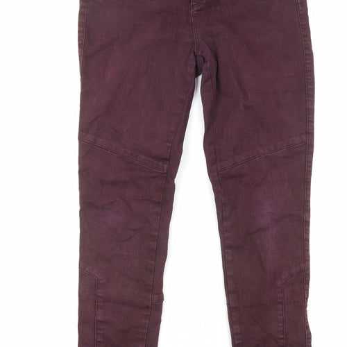 Mint Velvet Womens Purple Cotton Skinny Jeans Size 10 L27 in Regular Zip