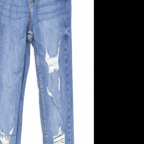 Denim & Co. Womens Blue Cotton Skinny Jeans Size 6 L27 in Regular Zip