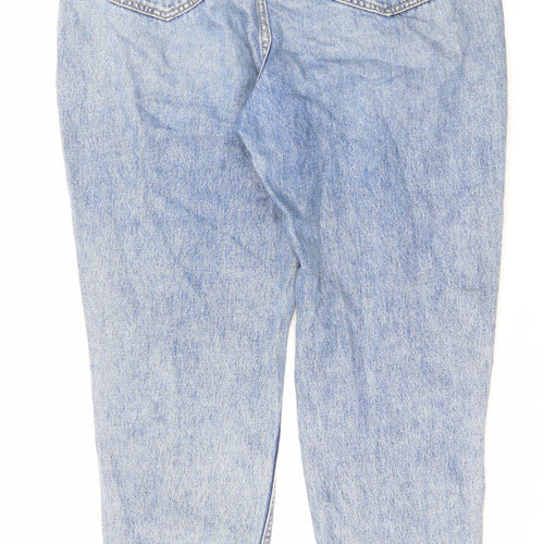 Pimkie Womens Blue Cotton Mom Jeans Size 12 L26 in Regular Zip