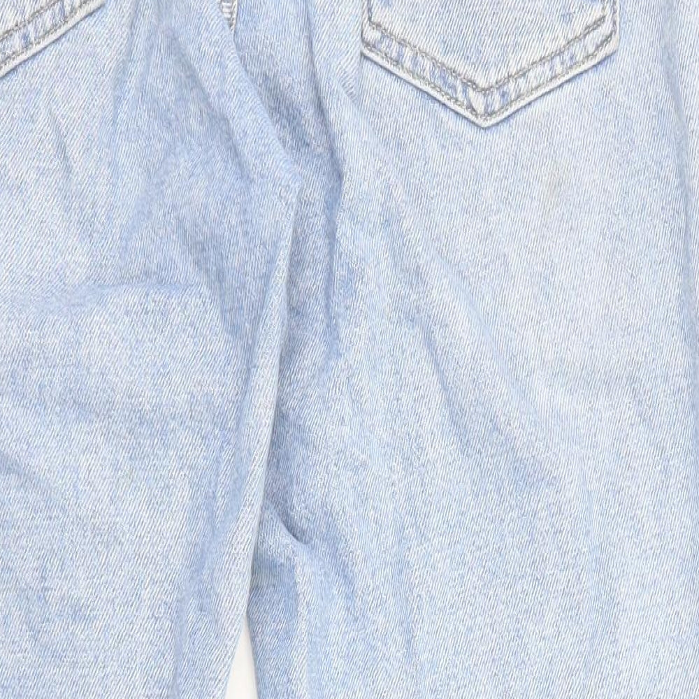 Topshop Womens Blue Cotton Straight Jeans Size 32 in L30 in Regular Zip