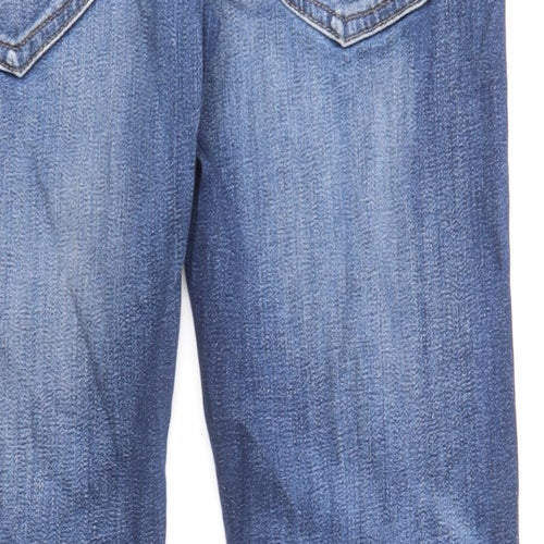JACK & JONES Mens Blue Cotton Bootcut Jeans Size 34 in L32 in Regular Zip