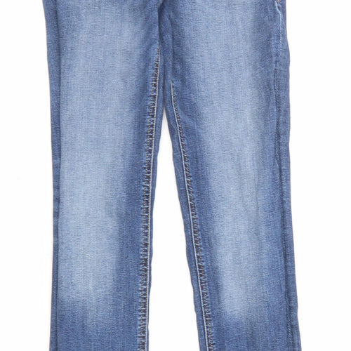 JACK & JONES Mens Blue Cotton Skinny Jeans Size 27 in L30 in Regular Zip