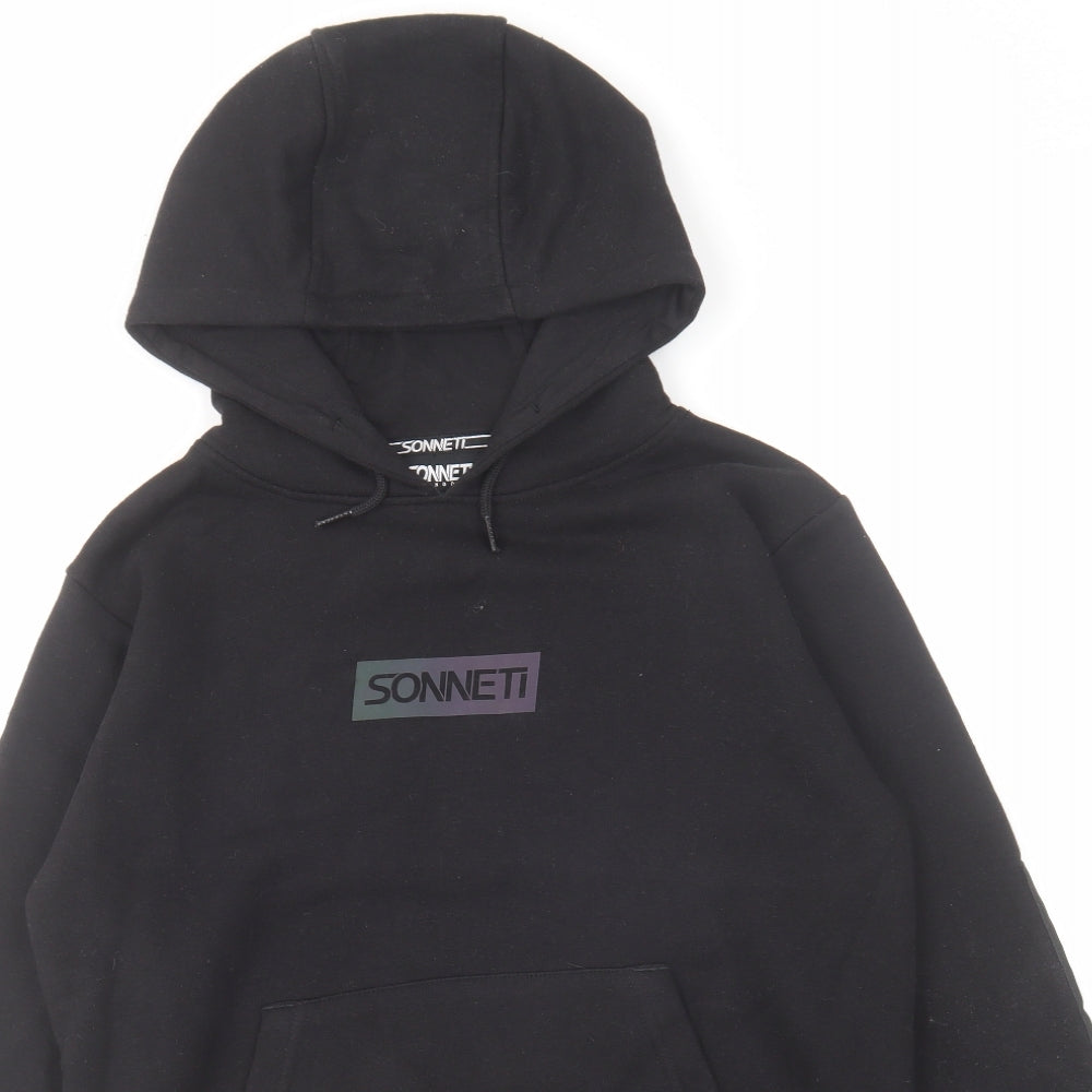 Sonneti Boys Black Cotton Pullover Hoodie Size 12-13 Years Pullover