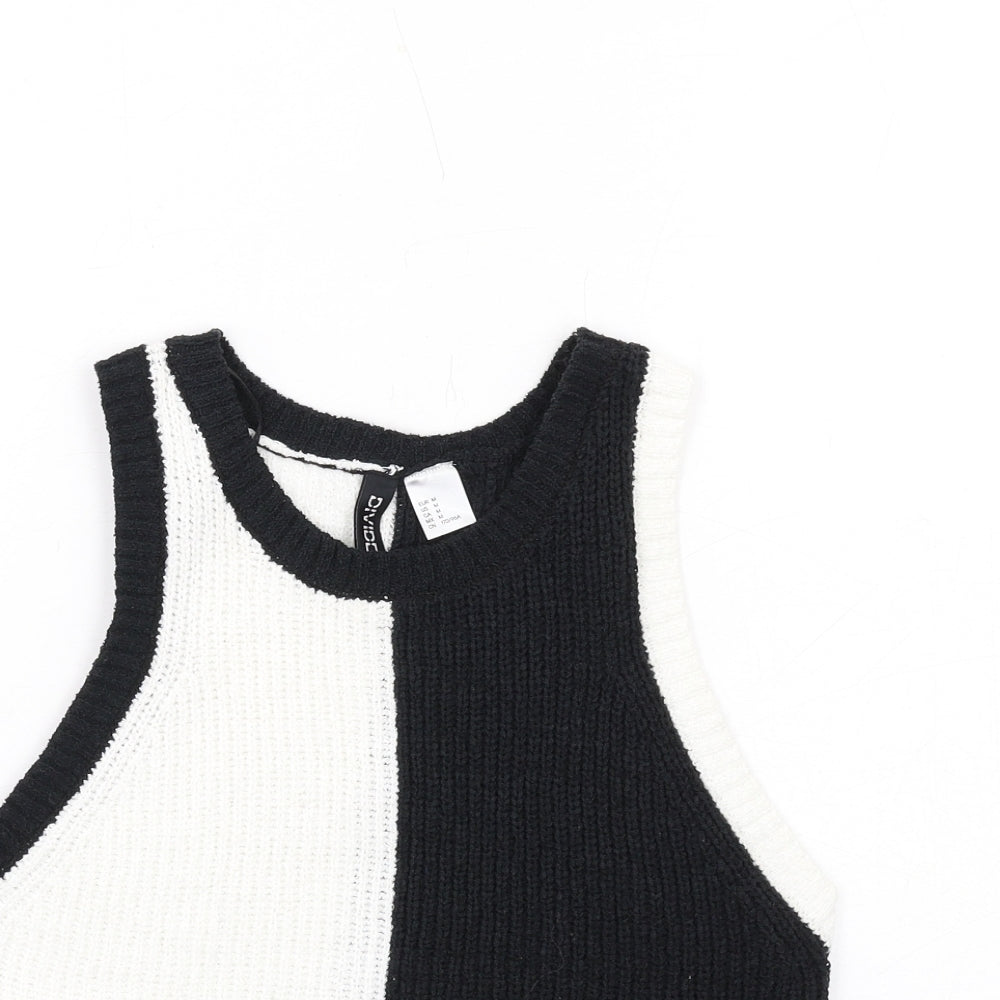 H&M Womens Black Round Neck Polyester Vest Jumper Size M