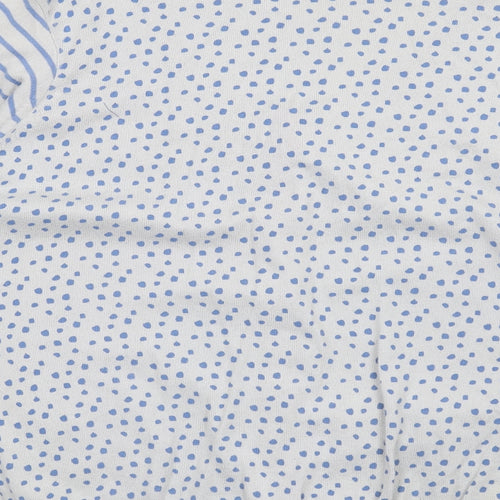 Per Una Womens Blue V-Neck Geometric Cotton Cardigan Jumper Size 22