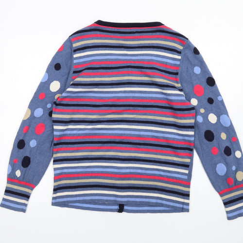 Per Una Womens Multicoloured V-Neck Polka Dot Cotton Pullover Jumper Size 18