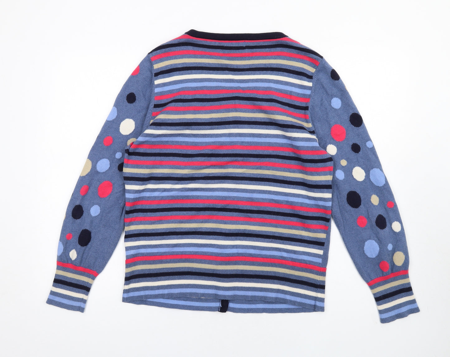 Per Una Womens Multicoloured V-Neck Polka Dot Cotton Pullover Jumper Size 18