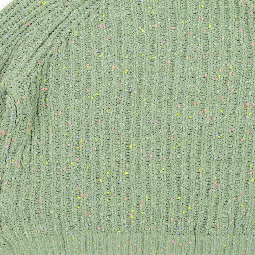 Cotton Traders Womens Green Round Neck Polyester Pullover Jumper Size 16