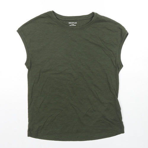 Whistles Womens Green 100% Cotton Basic T-Shirt Size XS Round Neck
