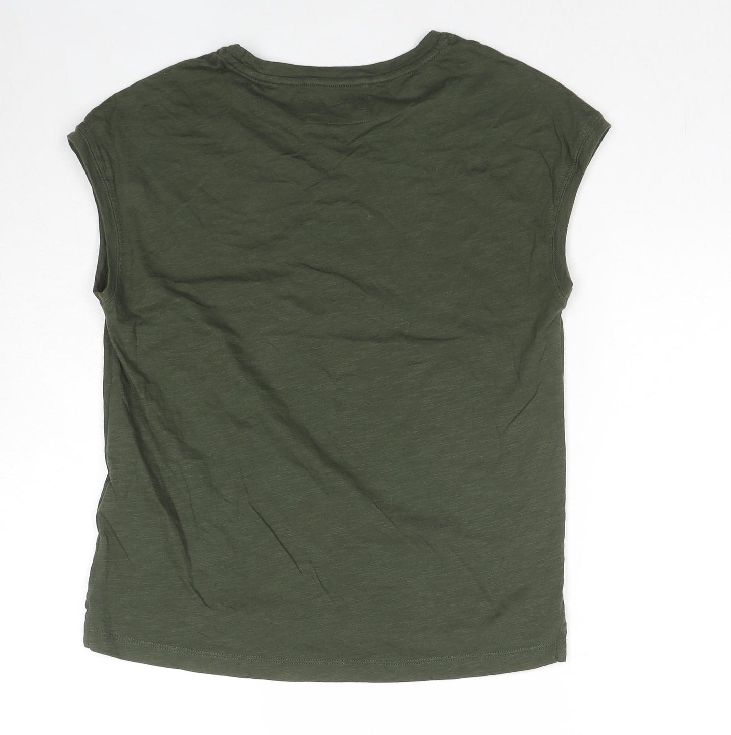 Whistles Womens Green 100% Cotton Basic T-Shirt Size XS Round Neck