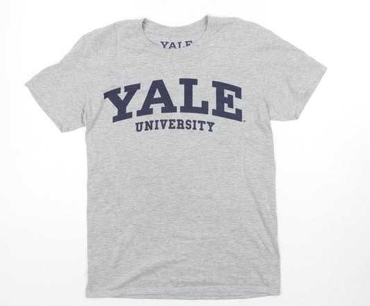 Yale Womens Grey Cotton Basic T-Shirt Size S Crew Neck - Yale University