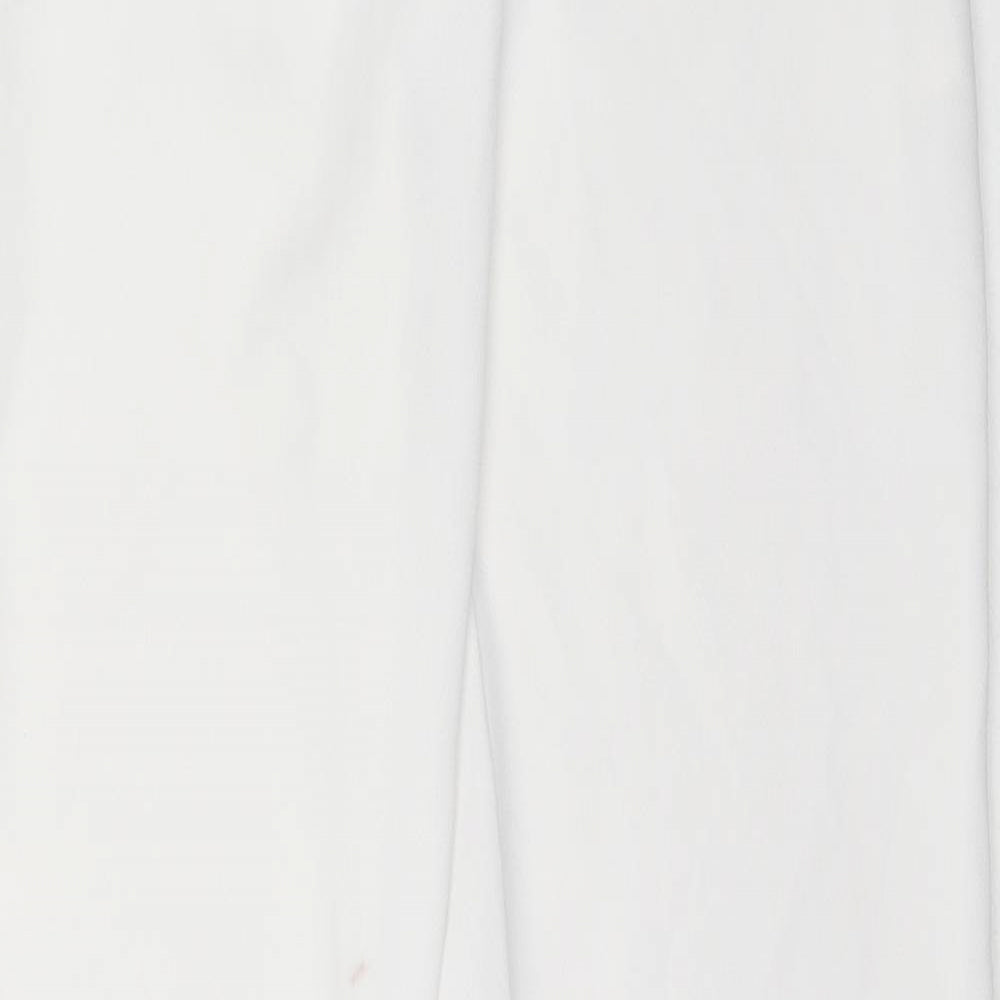 Zara Womens White Polyester Trousers Size S L32 in Regular Zip