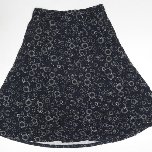 TIGI Womens Black Geometric Viscose Swing Skirt Size 14 - Size 14-16