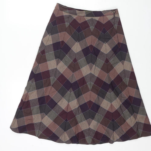 Gor Ray Womens Multicoloured Geometric Wool Swing Skirt Size 28 in Zip - Zig Zag Pattern