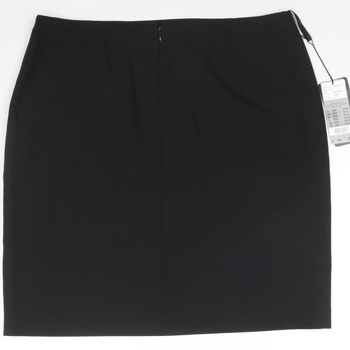 s.Oliver Womens Black Polyester Straight & Pencil Skirt Size 16 Zip