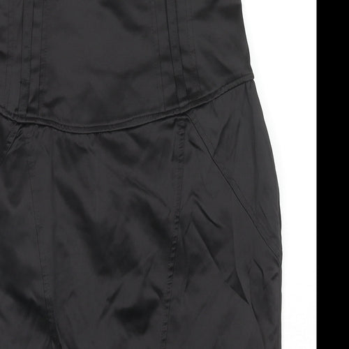 Jane Norman Womens Black Polyester Straight & Pencil Skirt Size 12 Zip - Slit