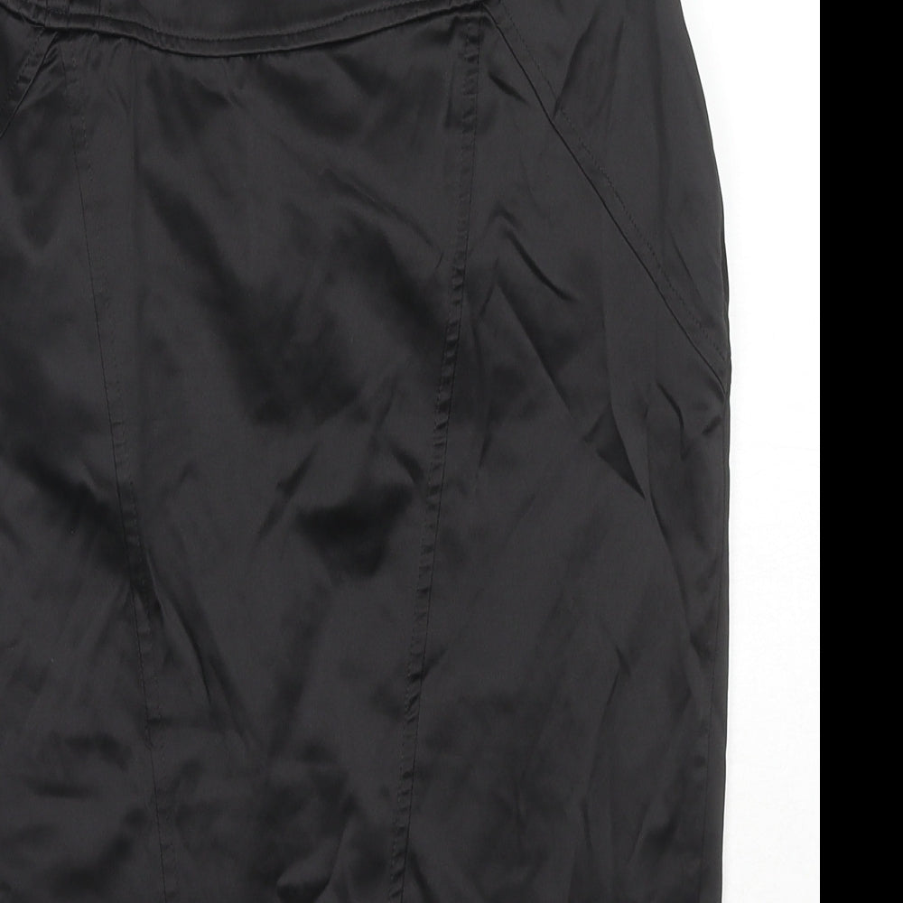 Jane Norman Womens Black Polyester Straight & Pencil Skirt Size 12 Zip - Slit